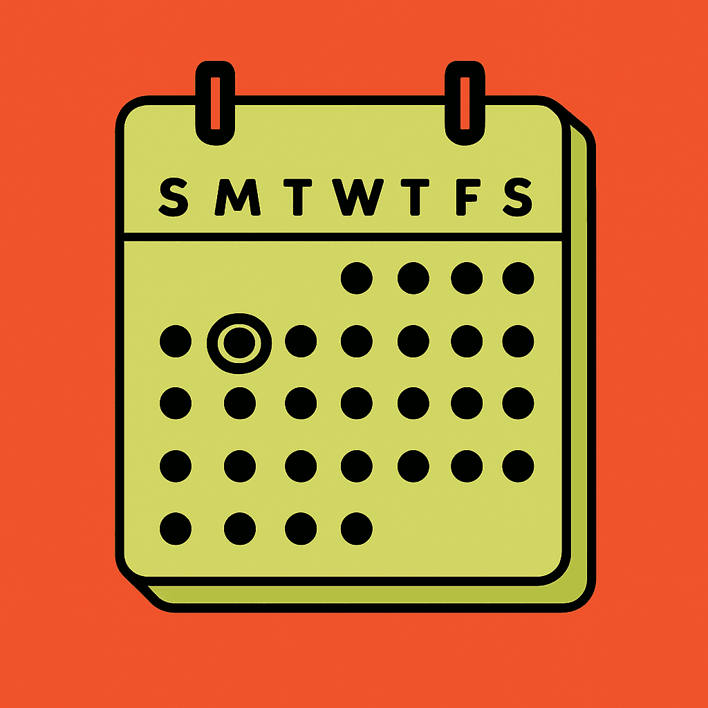 Calendar page with a weekday circled, representing cheapest day to move