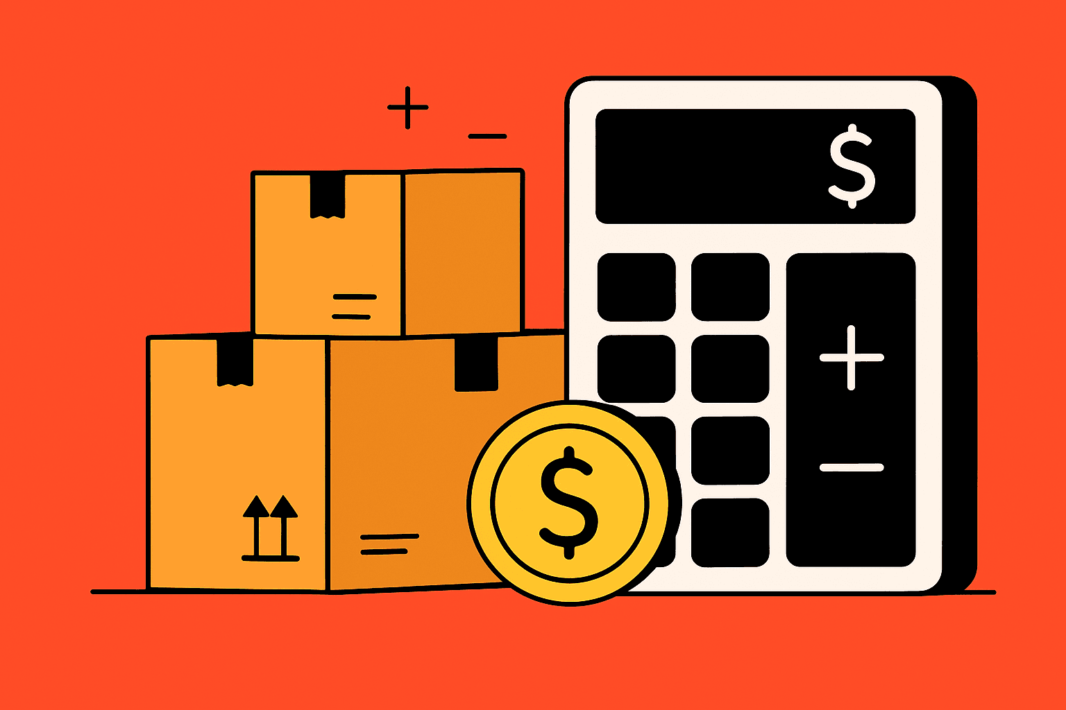 Calculator and moving truck representing Calgary moving costs