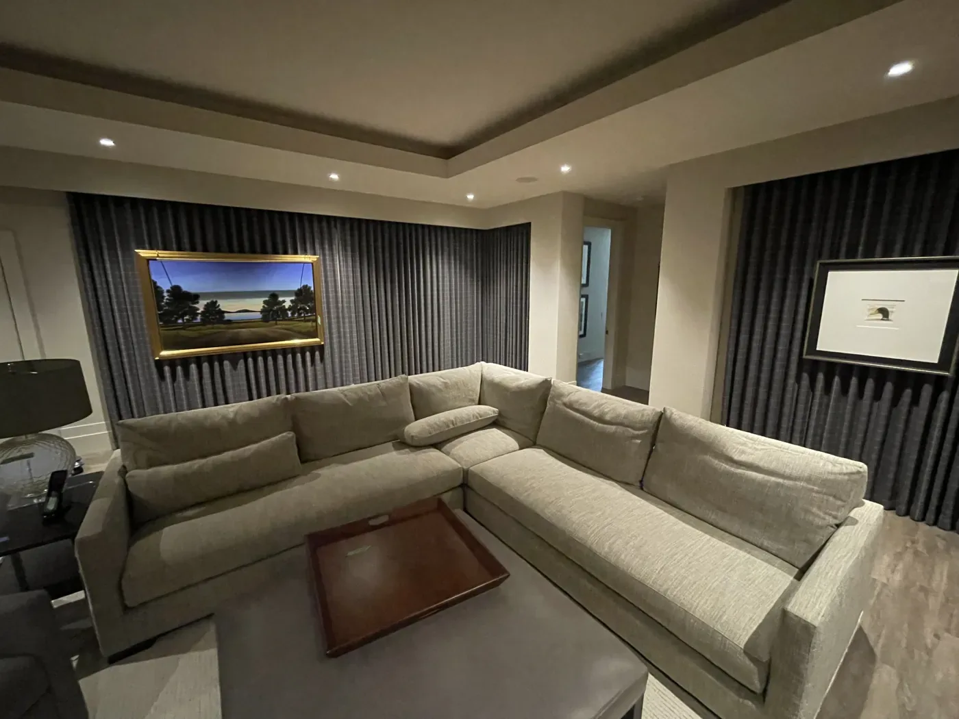Living-room furniture arranged inside a home